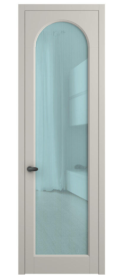 Межкомнатная дверь Палаццо 6804 Матовый облачно-серый Рифлёное голубое стекло "Дюна", триплекс Цена 5400 AZE | Volhovec