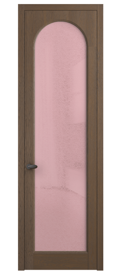 Межкомнатная дверь Палаццо 6804 Дуб туманный матовый Фактурное розовое стекло "Лёд", триплекс Цена 8300 AZE | Volhovec