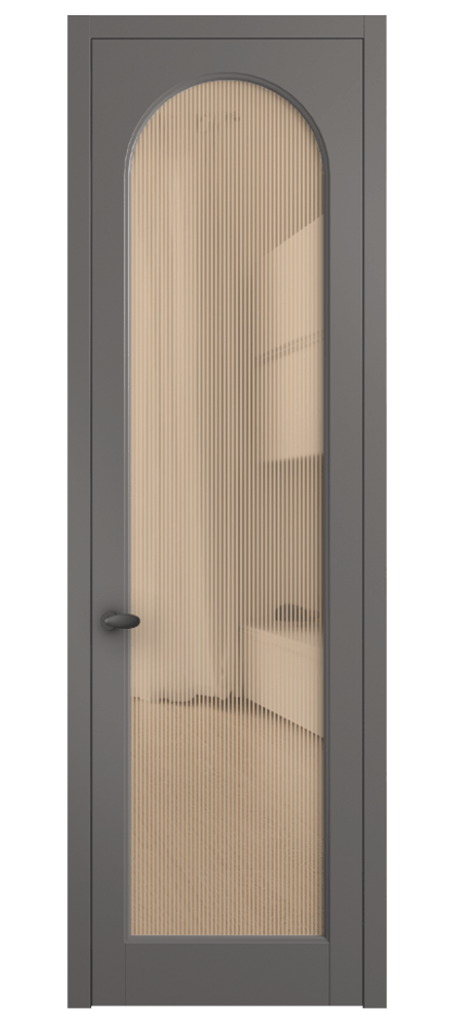 Межкомнатная дверь Палаццо 6804 Матовый классический серый Рифлёное оранжевое стекло "Дюна", триплекс Цена 5400 AZE | Volhovec