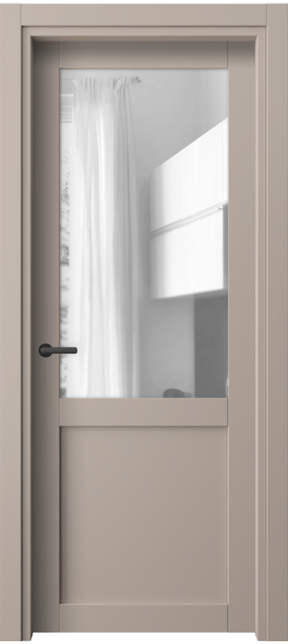 Межкомнатная дверь Нео 2122 ПЭТ серо-коричневый  Прозрачное стекло, триплекс Цена 1650 AZE | Volhovec