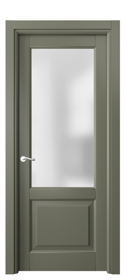 Межкомнатная дверь Лигнум 0740 Матовый оливковый тёмный Сатинированное стекло Цена 4960 AZE | Volhovec