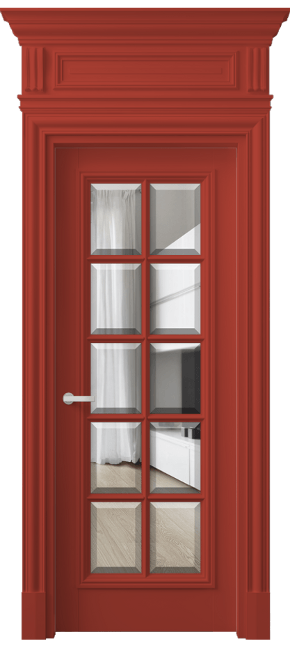 Межкомнатная дверь Антик 7310 Матовый белоснежный Прозрачное стекло с фацетом Цена 12300 AZE | Volhovec