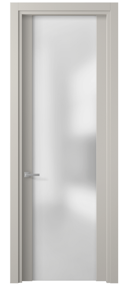 Межкомнатная дверь Planum 4114 Матовый облачно-серый Сатинированное стекло Цена 3091 AZE | Volhovec