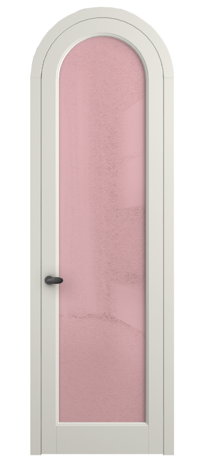 Межкомнатная дверь Палаццо 6814 Матовый жемчужный Фактурное розовое стекло "Лёд", триплекс Цена 6800 AZE | Volhovec