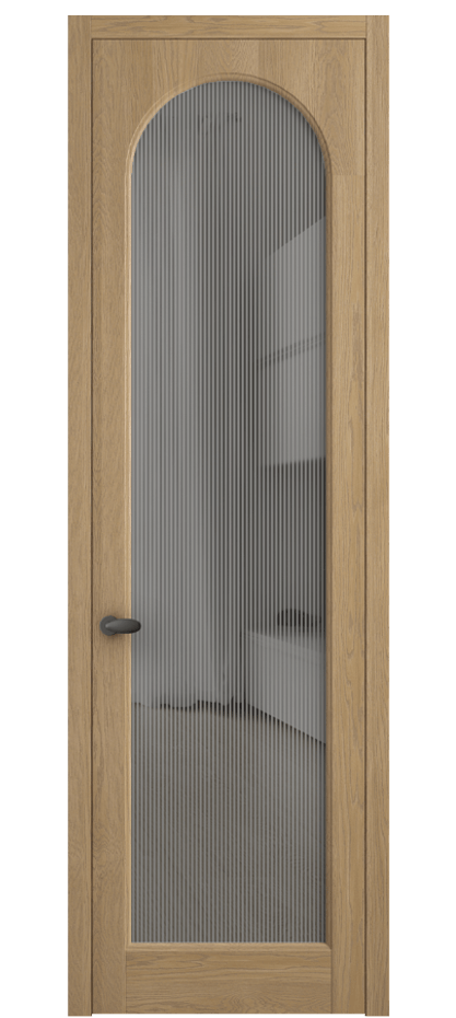 Межкомнатная дверь Палаццо 6804 Дуб соломенный матовый Рифлёное серое стекло "Дюна", триплекс Цена 8000 AZE | Volhovec