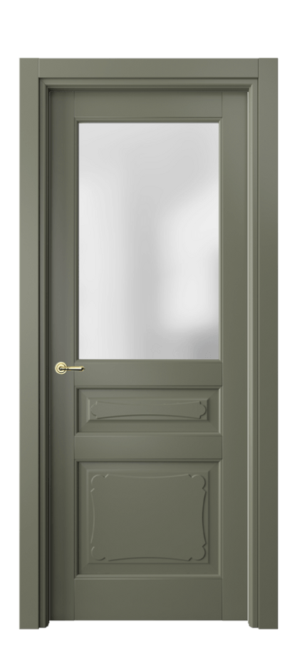 Межкомнатная дверь Тоскана Элегантэ 6324 Матовый оливковый тёмный Сатинированное стекло Цена 5160 AZE | Volhovec