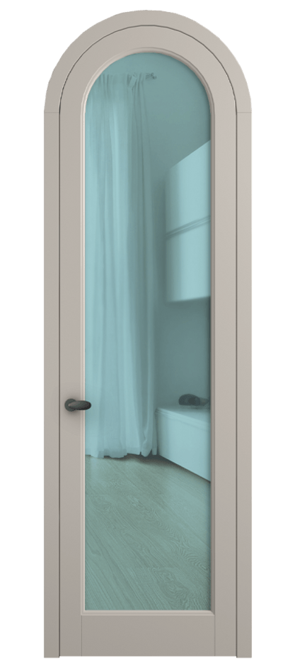 Межкомнатная дверь Палаццо 6814 Матовый светло-бежевый Прозрачное голубое стекло, триплекс Цена 6700 AZE | Volhovec