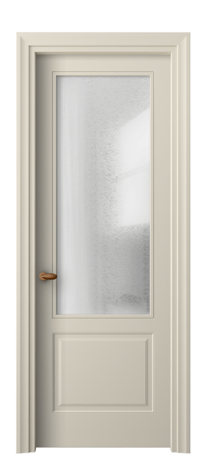 Межкомнатная дверь Esse 8552 Матовый бежево-серый Фактурное стекло "Лёд", триплекс Цена 2930 AZE | Volhovec