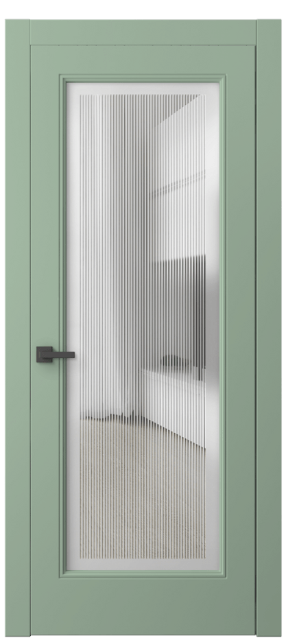 Межкомнатная дверь Linea 8300 Матовый белоснежный Сатинированное с гравировкой "Каннелюры", триплекс Цена 5500 AZE | Volhovec