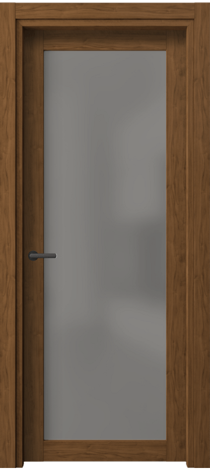 Межкомнатная дверь Нео 2102 Лесной орех Сатинированное серое стекло, триплекс Цена 640 AZE | Volhovec