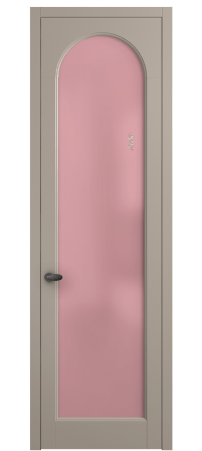 Межкомнатная дверь Палаццо 6804 Матовый бисквитный Сатинированное розовое стекло, триплекс Цена 5100 AZE | Volhovec