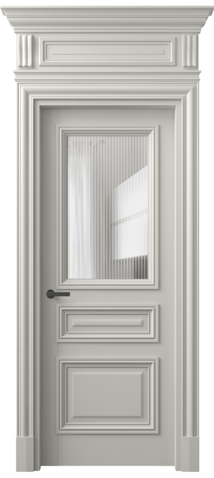 Межкомнатная дверь Antique 7304 Бук тёплый серый Рифлёное стекло "Moru", триплекс Цена 8890 AZE | Volhovec