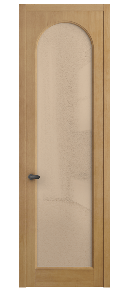 Межкомнатная дверь Палаццо 6804 Бук натуральный матовый Фактурное оранжевое стекло "Лёд", триплекс Цена 6600 AZE | Volhovec