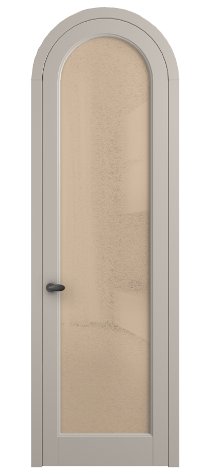 Межкомнатная дверь Палаццо 6814 Матовый светло-бежевый Фактурное оранжевое стекло "Лёд", триплекс Цена 6800 AZE | Volhovec