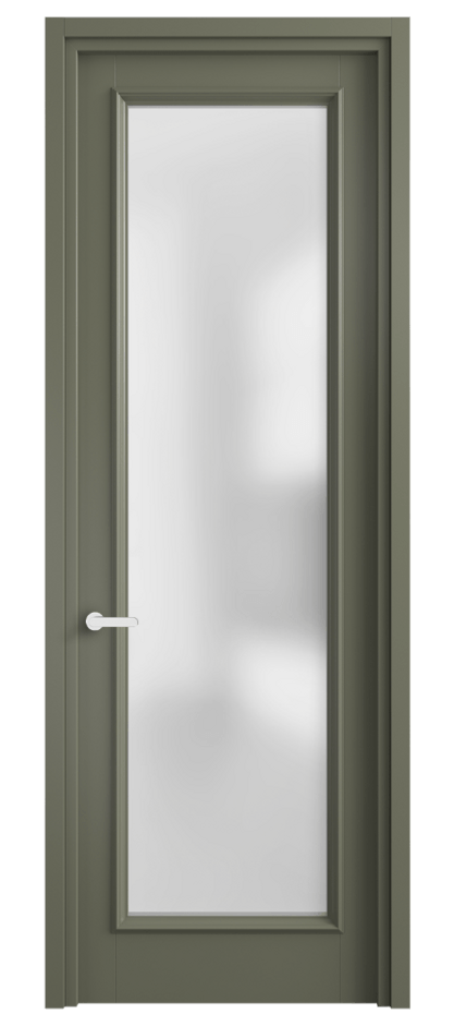 Межкомнатная дверь Шарм 6702 Матовый оливковый тёмный Сатинированное стекло Цена 97799 ₽ | Volhovec