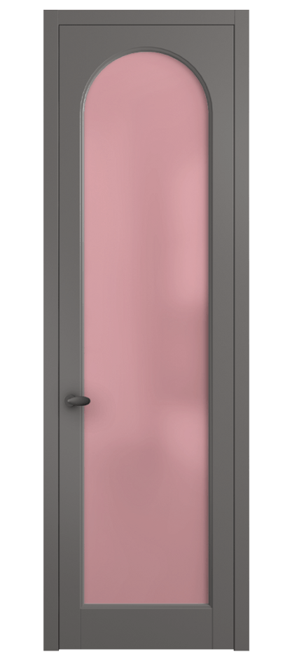 Межкомнатная дверь Палаццо 6804 Матовый классический серый Сатинированное розовое стекло, триплекс Цена 5200 AZE | Volhovec