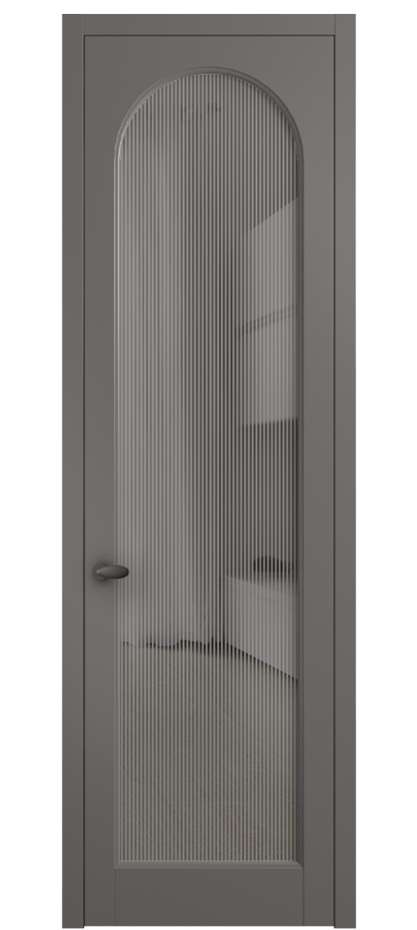 Межкомнатная дверь Палаццо 6804 Матовый классический серый Рифлёное серое стекло "Дюна", триплекс Цена 5400 AZE | Volhovec