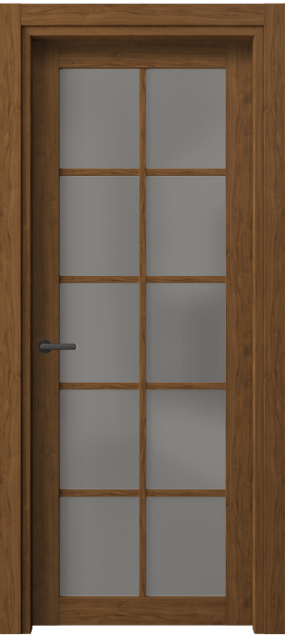 Межкомнатная дверь Нео 2106 Лесной орех Сатинированное серое стекло, триплекс Цена 640 AZE | Volhovec