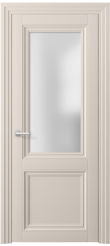 Межкомнатная дверь Центро 2524 ПЭТ пудровый бежевый Сатинированное стекло Цена 2070 AZE | Volhovec