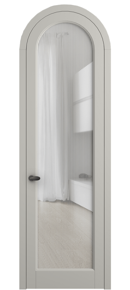 Межкомнатная дверь Палаццо 6814 Матовый тёплый серый Рифлёное стекло "Дюна", триплекс Цена 6800 AZE | Volhovec