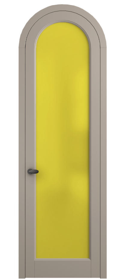 Межкомнатная дверь Палаццо 6814 Матовый бисквитный Сатинированное жёлтое стекло, триплекс Цена 6500 AZE | Volhovec