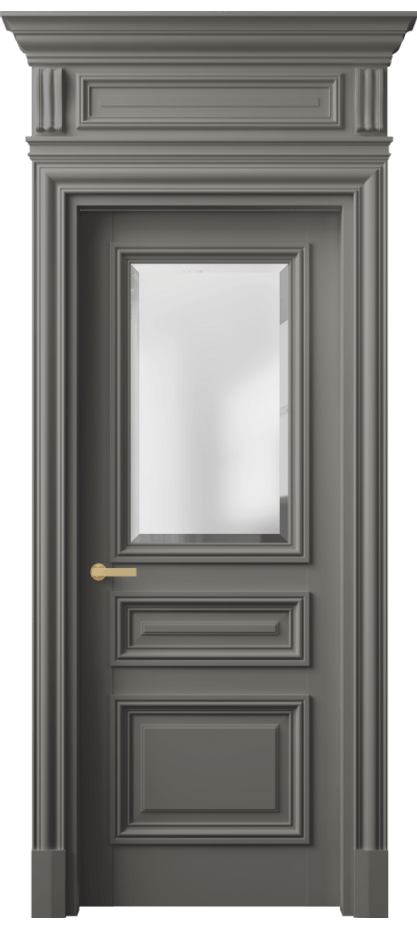 Межкомнатная дверь Антик 7304 Матовый классический серый Сатинированное стекло с фацетом Цена 8580 AZE | Volhovec