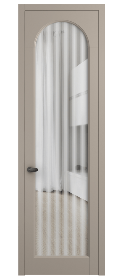 Межкомнатная дверь Палаццо 6804 Матовый бисквитный Рифлёное стекло "Дюна", триплекс Цена 5400 AZE | Volhovec