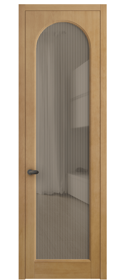 Межкомнатная дверь Палаццо 6804 Бук натуральный матовый Рифлёное бронзовое стекло "Мору", триплекс Цена 6700 AZE | Volhovec