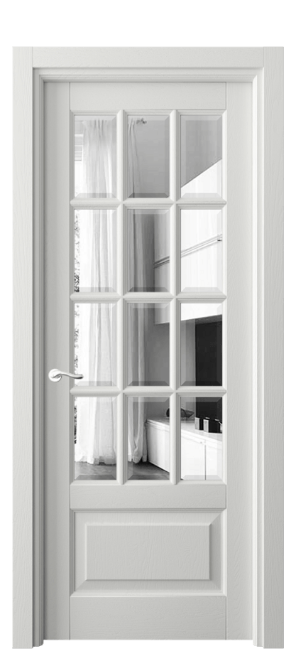 Межкомнатная дверь Lignum 0728 Дуб светло-серый Двустороннее зеркало с фацетом, триплекс Цена 8570 AZE | Volhovec