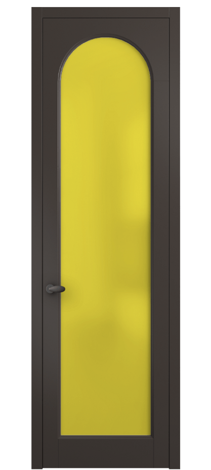 Межкомнатная дверь Палаццо 6804 Матовый антрацит Сатинированное жёлтое стекло, триплекс Цена 5100 AZE | Volhovec