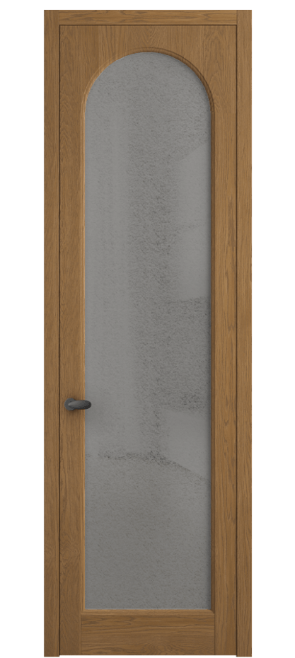 Межкомнатная дверь Палаццо 6804 Дуб пряный матовый Фактурное серое стекло "Лёд", триплекс Цена 8300 AZE | Volhovec