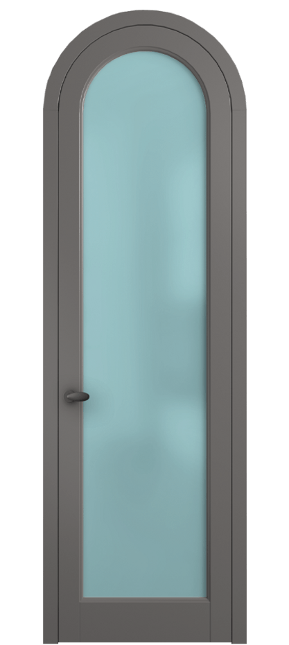 Межкомнатная дверь Палаццо 6814 Матовый классический серый Сатинированное голубое стекло, триплекс Цена 6700 AZE | Volhovec