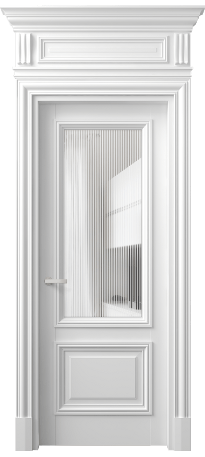 Межкомнатная дверь Antique 7302 Бук белоснежный Рифлёное стекло "Дюна", триплекс, 8 мм Цена 4770 AZE | Volhovec