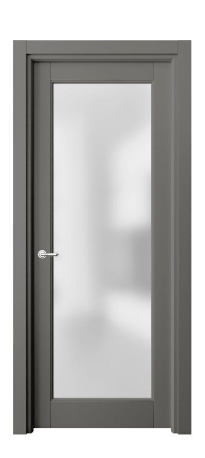 Межкомнатная дверь Тоскана Элегантэ 6300 Матовый классический серый Сатинированное стекло Цена 4850 AZE | Volhovec