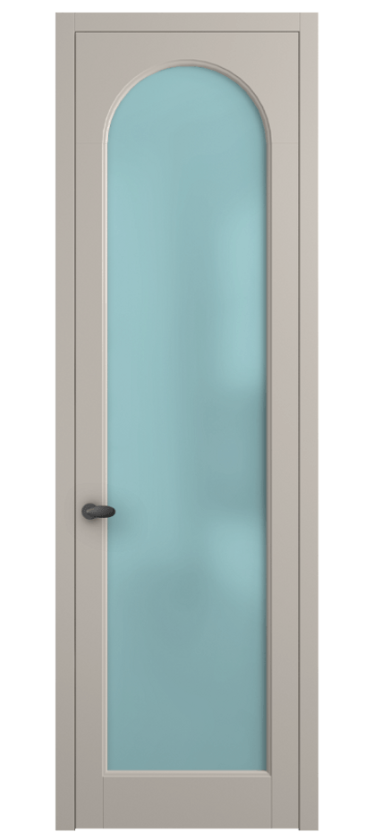 Межкомнатная дверь Палаццо 6804 Матовый светло-бежевый Сатинированное голубое стекло, триплекс Цена 5100 AZE | Volhovec