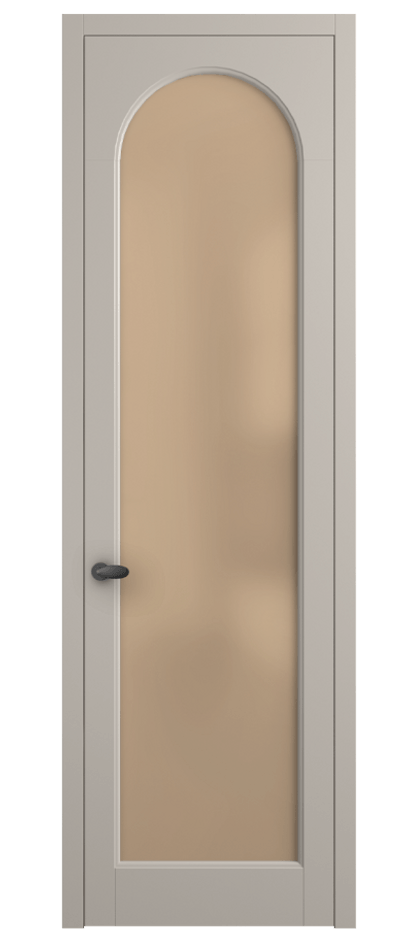 Межкомнатная дверь Палаццо 6804 Матовый светло-бежевый Сатинированное оранжевое стекло, триплекс Цена 5100 AZE | Volhovec