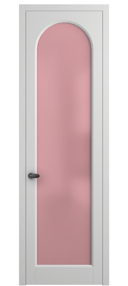 Межкомнатная дверь Палаццо 6804 Матовый белоснежный Сатинированное розовое стекло, триплекс Цена 5100 AZE | Volhovec