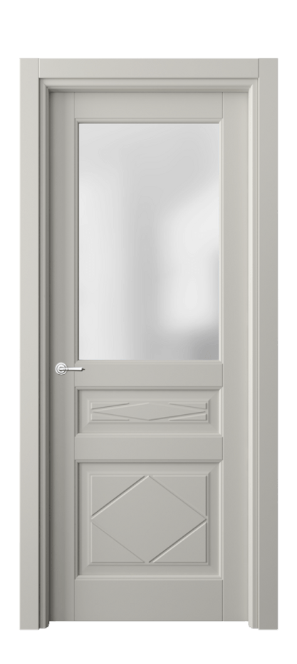 Межкомнатная дверь Тоскана Ромбо 6344 Матовый тёплый серый Сатинированное стекло Цена 5160 AZE | Volhovec