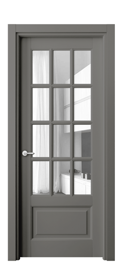 Межкомнатная дверь Toscana Grigliato 6313 Бук классический серый Прозрачное стекло Цена 5950 AZE | Volhovec