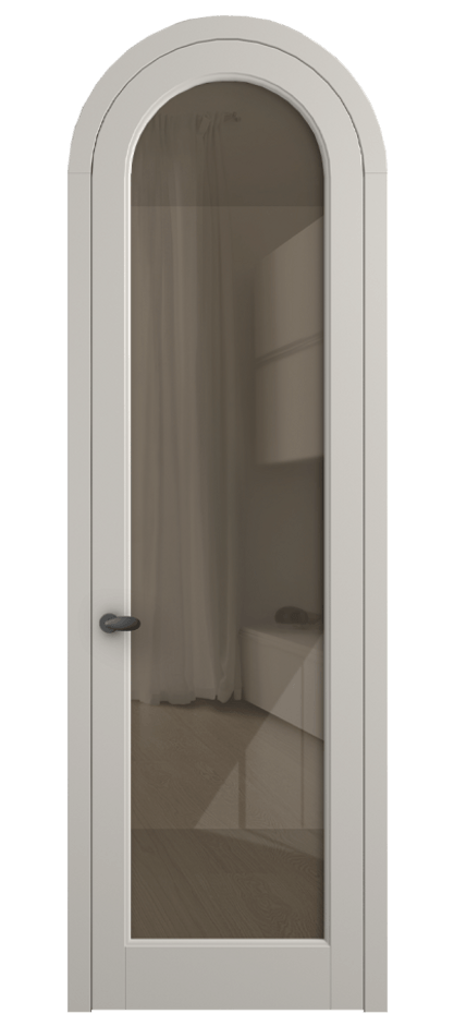 Межкомнатная дверь Палаццо 6814 Матовый облачно-серый Рефлективное бронзовое стекло "Stopsol", калёное Цена 6900 AZE | Volhovec