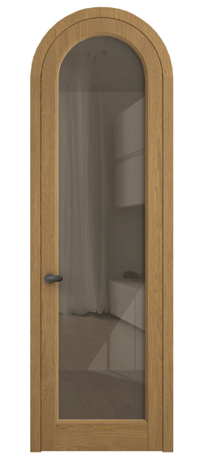 Межкомнатная дверь Палаццо 6814 Дуб солнечный матовый Рефлективное бронзовое стекло "Стопсол", калёное Цена 11200 AZE | Volhovec