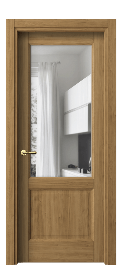 Межкомнатная дверь Галант 1422 Грецкий орех Прозрачное стекло Цена 1650 AZE | Volhovec