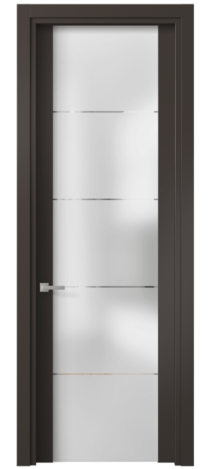 Дверь межкомнатная Planum 4114 Матовый антрацит Сатинированное стекло с гравировкой «КВАДРО», триплекс Гладкий наличник МАН Цена 12240700 so'm Наличники уже входят в базовый комплект. Фабрика дверей Волховец 8 (800) 551 43 19 Межкомнатная дверь Planum 4114 Матовый антрацит Сатинированное стекло с гравировкой «КВАДРО», триплекс Цена 12240700 so'm | Volhovec