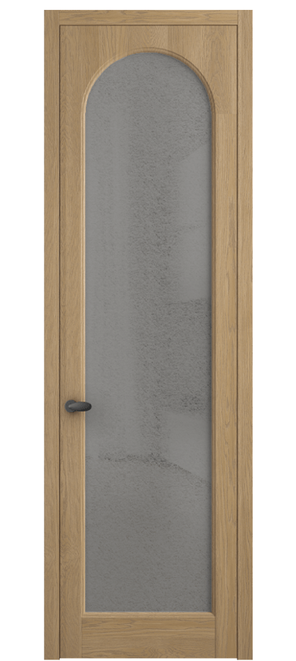 Межкомнатная дверь Палаццо 6804 Дуб соломенный матовый Фактурное серое стекло "Лёд", триплекс Цена 8000 AZE | Volhovec