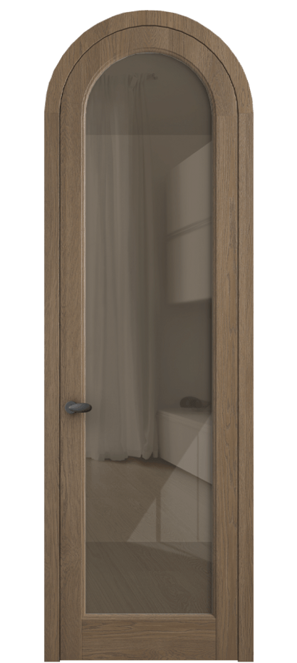 Межкомнатная дверь Палаццо 6814 Дуб джутовый матовый Рефлективное бронзовое стекло "Стопсол", калёное Цена 11200 AZE | Volhovec