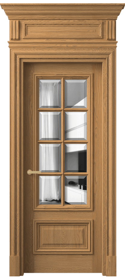 Межкомнатная дверь Антик 7316 Дуб пшеничный матовый Двустороннее зеркало с фацетом, триплекс Цена 15870 AZE | Volhovec