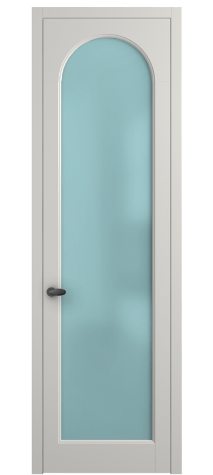 Межкомнатная дверь Палаццо 6804 Матовый серый Сатинированное голубое стекло, триплекс Цена 5100 AZE | Volhovec