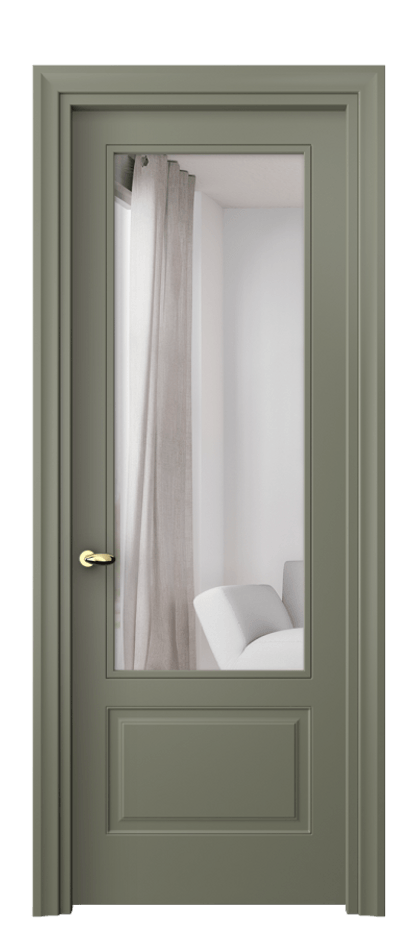 Межкомнатная дверь Esse 8542 Матовый оливковый тёмный Двустороннее зеркало, триплекс Цена 72299 ₽ | Volhovec