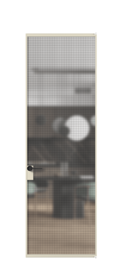 Алюминиевая дверь АЛПЛ040.01 Алюминий бежево-серый Декоративное стекло с сеткой "Mesh silver", триплекс Цена 6550  | Volhovec