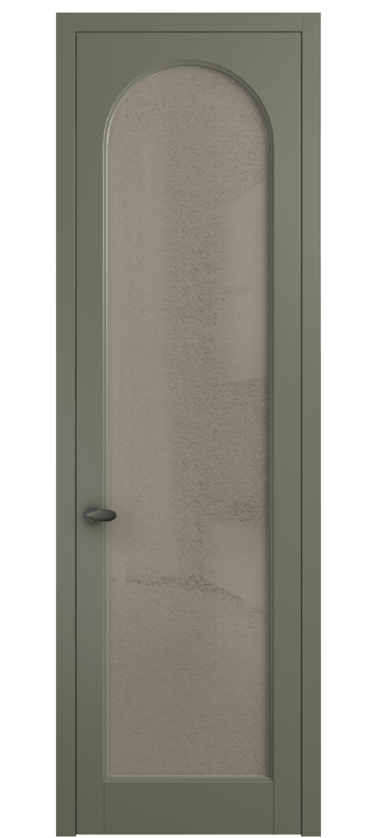 Межкомнатная дверь Палаццо 6804 Матовый оливковый тёмный Фактурное бронзовое стекло "Лёд", триплекс Цена 5400 AZE | Volhovec